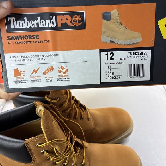 New Timberland PRO Sawhorse TB192628231 Men 12 Wheat Comp Toe Work Boots JLOL447 main image 3